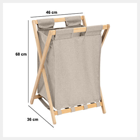 Cesta Para Ropa (Beige) Plegable 50 Lt De Poliéster
