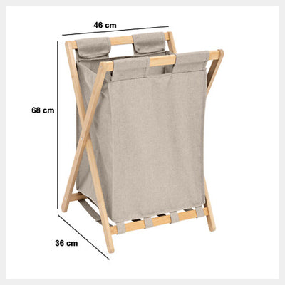 Cesta Para Ropa (Beige) Plegable 50 Lt De Poliéster