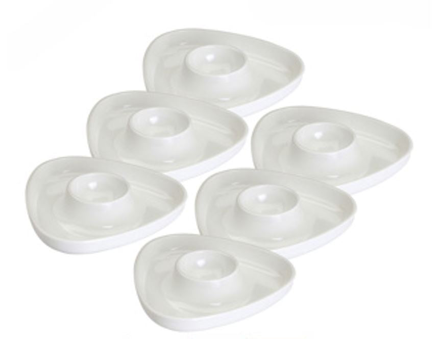 Set De 6 Bandejas Porta Huevos Individual (Blanco) De Plástico