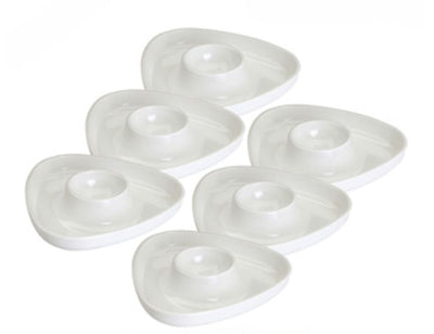 Set De 6 Bandejas Porta Huevos Individual (Blanco) De Plástico