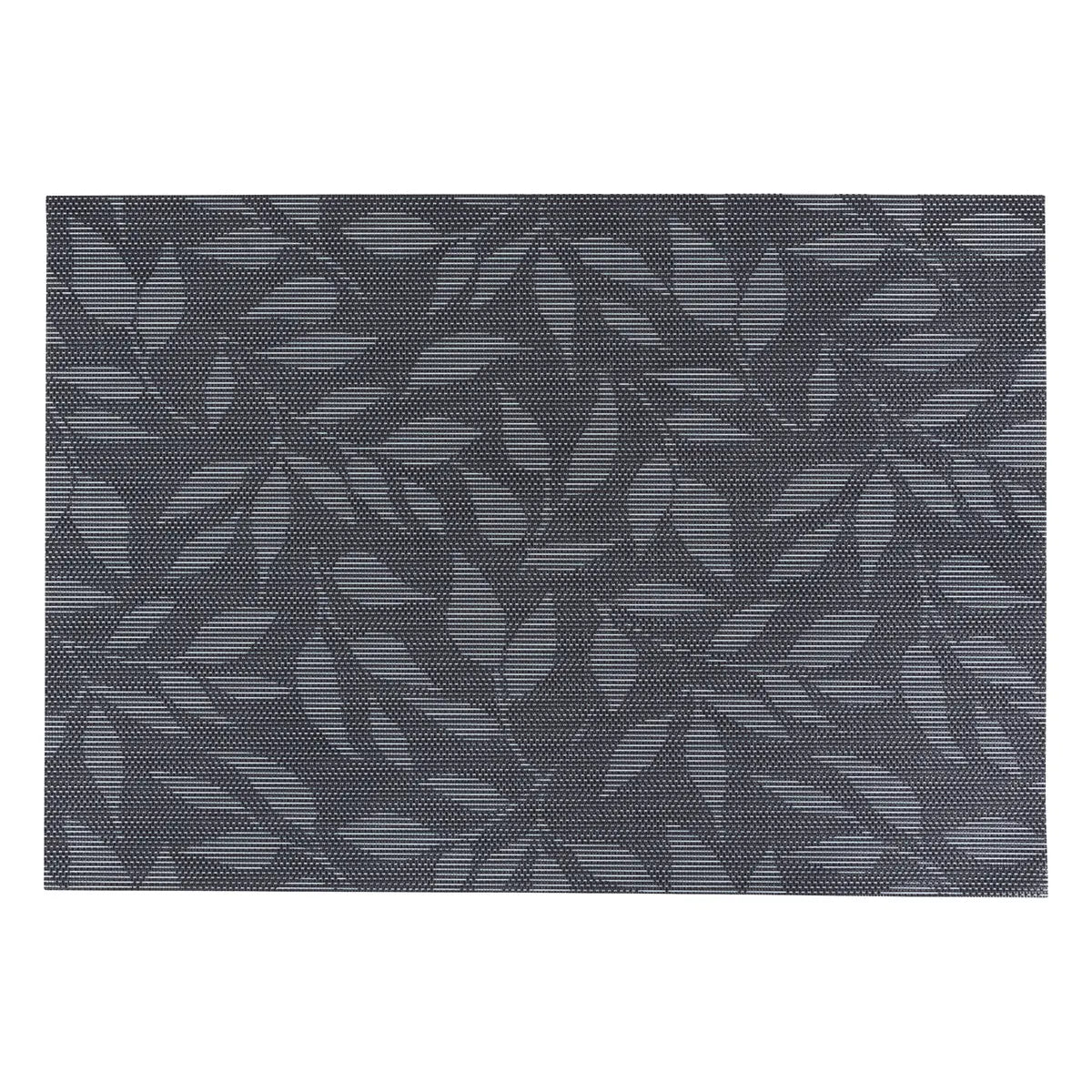 Individual Rectangular (Negro) Diseño Hojas De Plástico