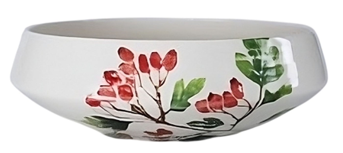 Bowl De Servir 31 Cm Redondo Con Diseños  (Berries) De Cerámica