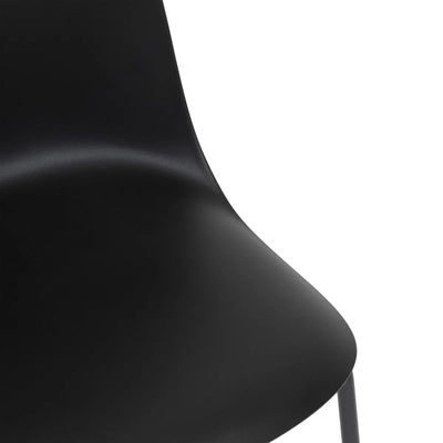 Silla De Comedor Pvc (Negro) Con Patas De Metal