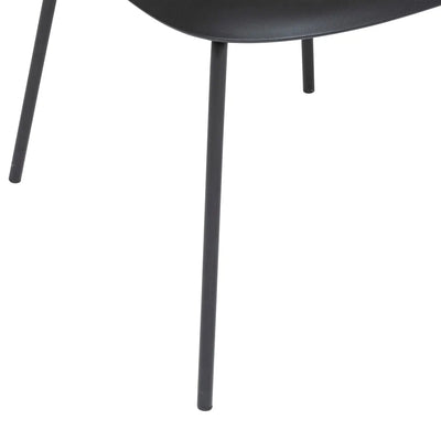 Silla De Comedor Pvc (Negro) Con Patas De Metal
