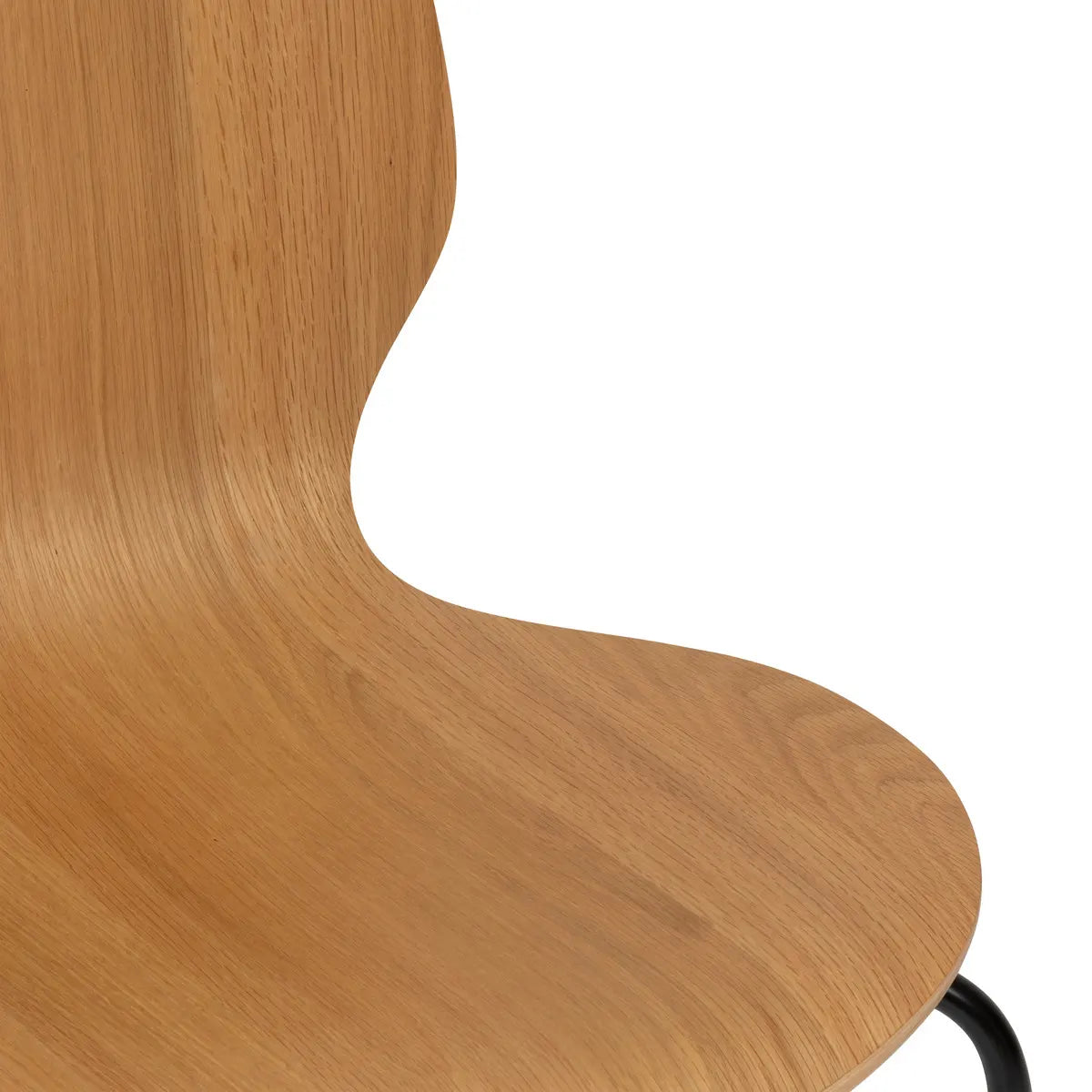 Silla De Comedor Patas De Metal Enchape Roble (Natural) De Madera