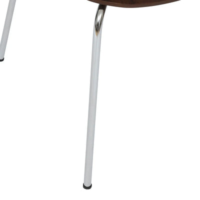 Silla De Comedor Patas De Metal Enchape Roble (Nogal) De Madera