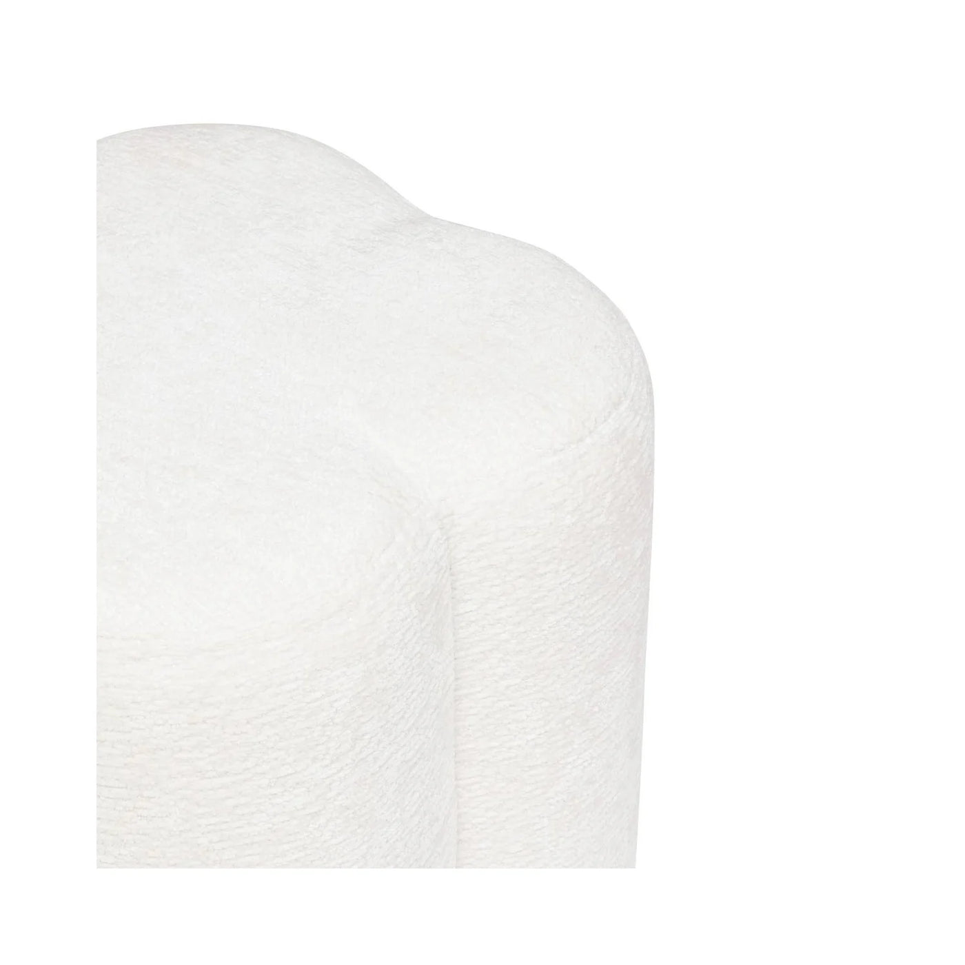 Pouff Decorativo Tapiz Chenilla (Blanco) Estructura De Madera