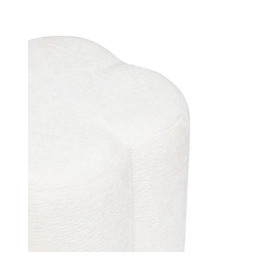 Pouff Decorativo Tapiz Chenilla (Blanco) Estructura De Madera