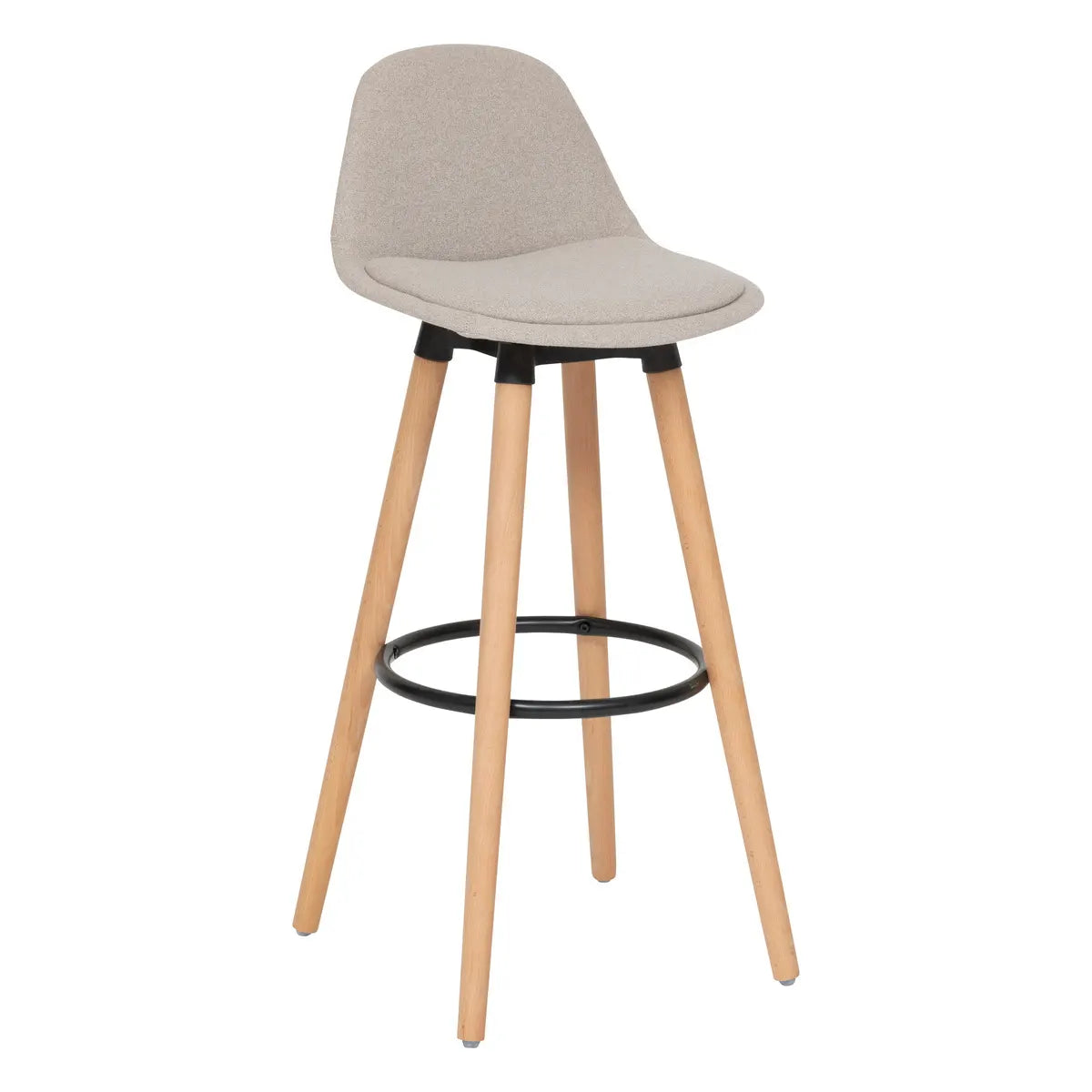 Silla Alta Para Bar Tapiz (Beige) Estructura De Madera