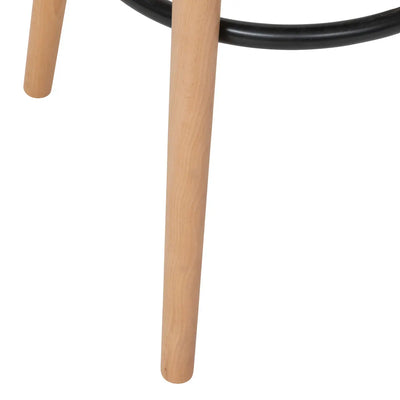 Silla Alta Para Bar Tapiz (Beige) Estructura De Madera