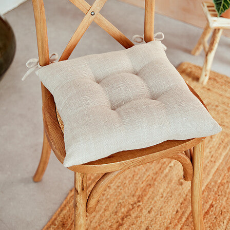 Cojín Para Silla Color (Beige)  De Poliéster