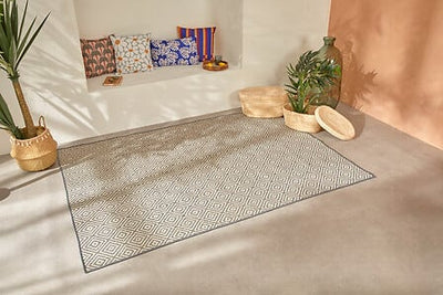 Alfombra Decorativa Para Exterior (Gris) 150 X 200 De Polipropileno