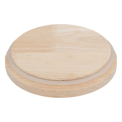 Frasco Redondo Con Tapa Madera 0.33 Ltrs (Transparente) De Vidrio