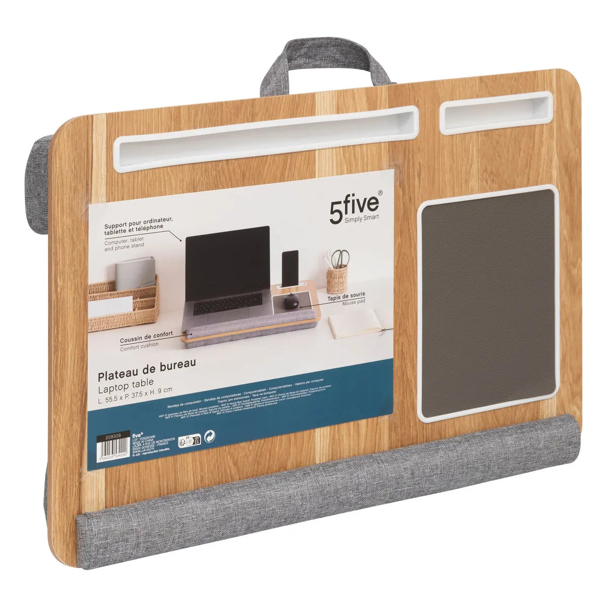 Soporte Con Base Para Laptop Color (Natural) De Madera