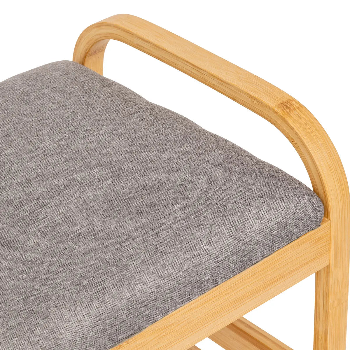 Banca Con Zapatera Tapiz (Gris) Estructura De Madera