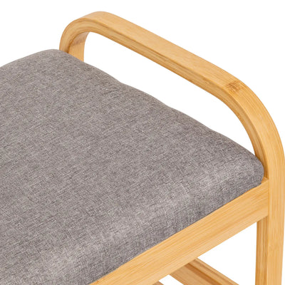 Banca Con Zapatera Tapiz (Gris) Estructura De Madera