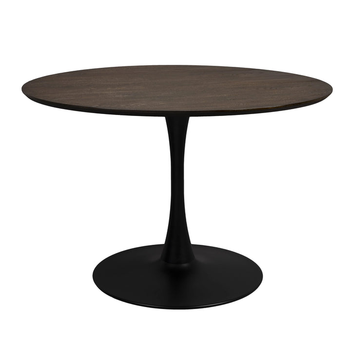 Mesa De Comedor Tablero (MDF Enchape Marrón) Base (Metal Negro)
