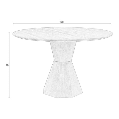 Mesa De Comedor Tablero Redondo Enchape Natural Base De Madera