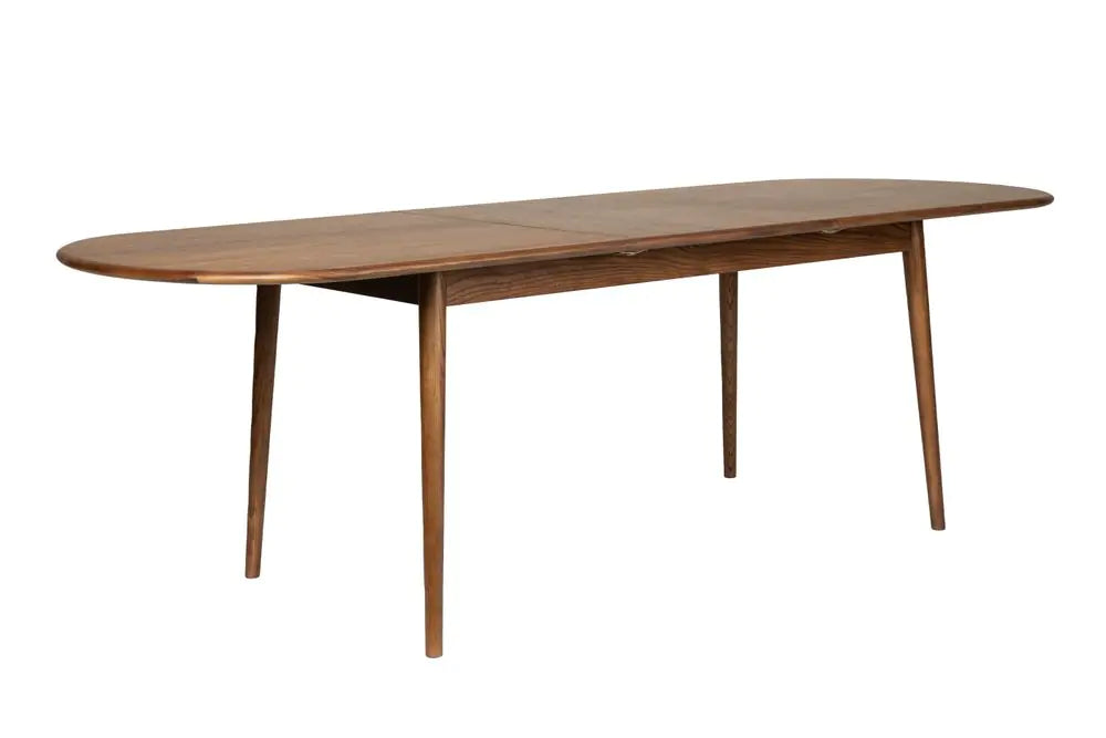 Mesa De Comedor Extensible Tablero Oval (Nogal) Patas De Madera