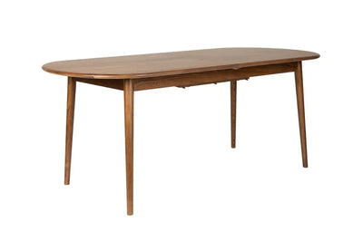 Mesa De Comedor Extensible Tablero Oval (Nogal) Patas De Madera