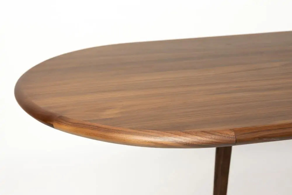 Mesa De Comedor Extensible Tablero Oval (Nogal) Patas De Madera