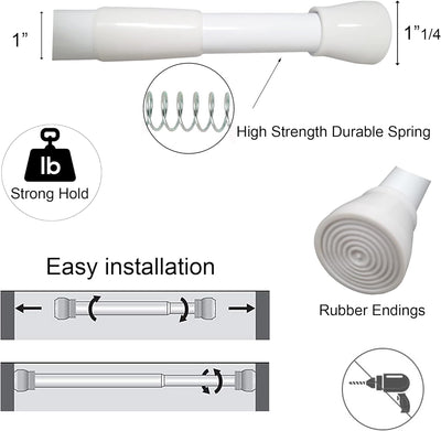 Barra De Cortina Para Ducha (Blanco) De Aluminio