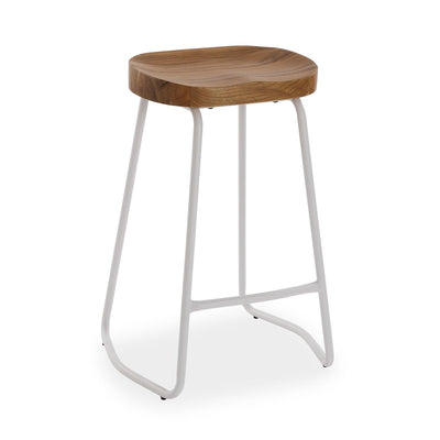 Banca Alta Para Bar, Asiento Madera Con Patas De Metal