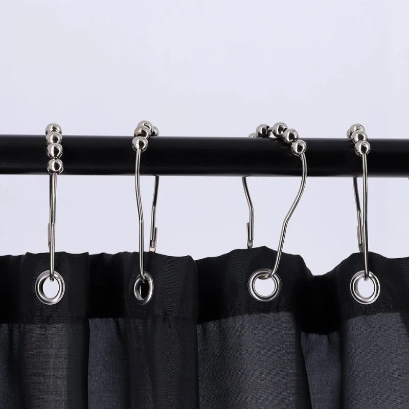 Set De 12 Argollas / Aros Para Cortinas De Ducha De Acero