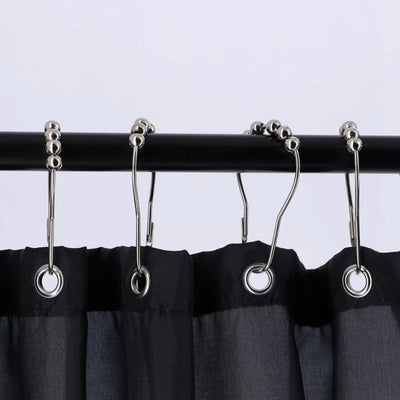 Set De 12 Argollas / Aros Para Cortinas De Ducha De Acero