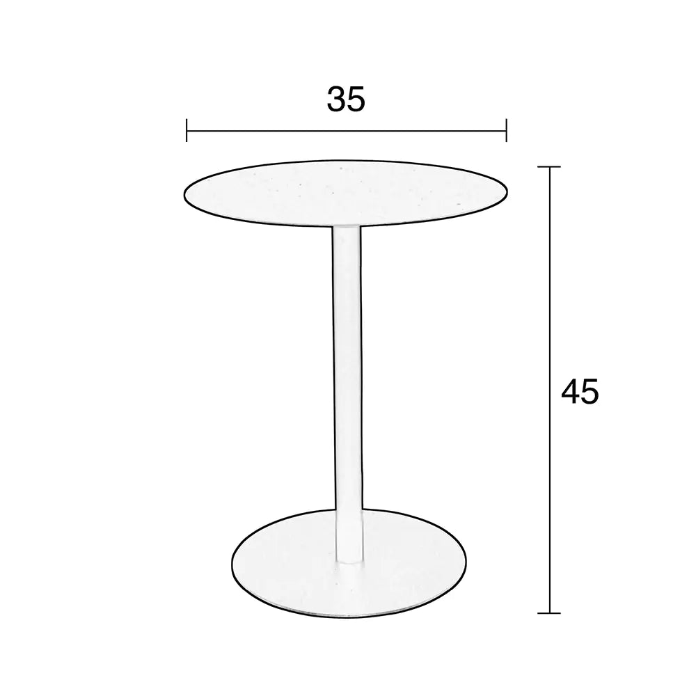 Mesa Auxiliar Redonda (Negro) De Metal