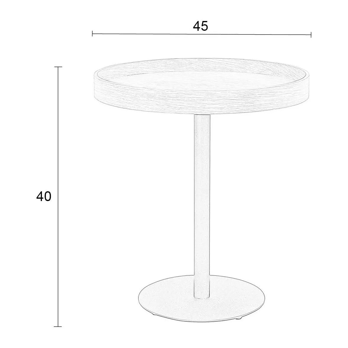 Mesa Auxiliar Tablero Redondo (Natural) Estructura De Metal