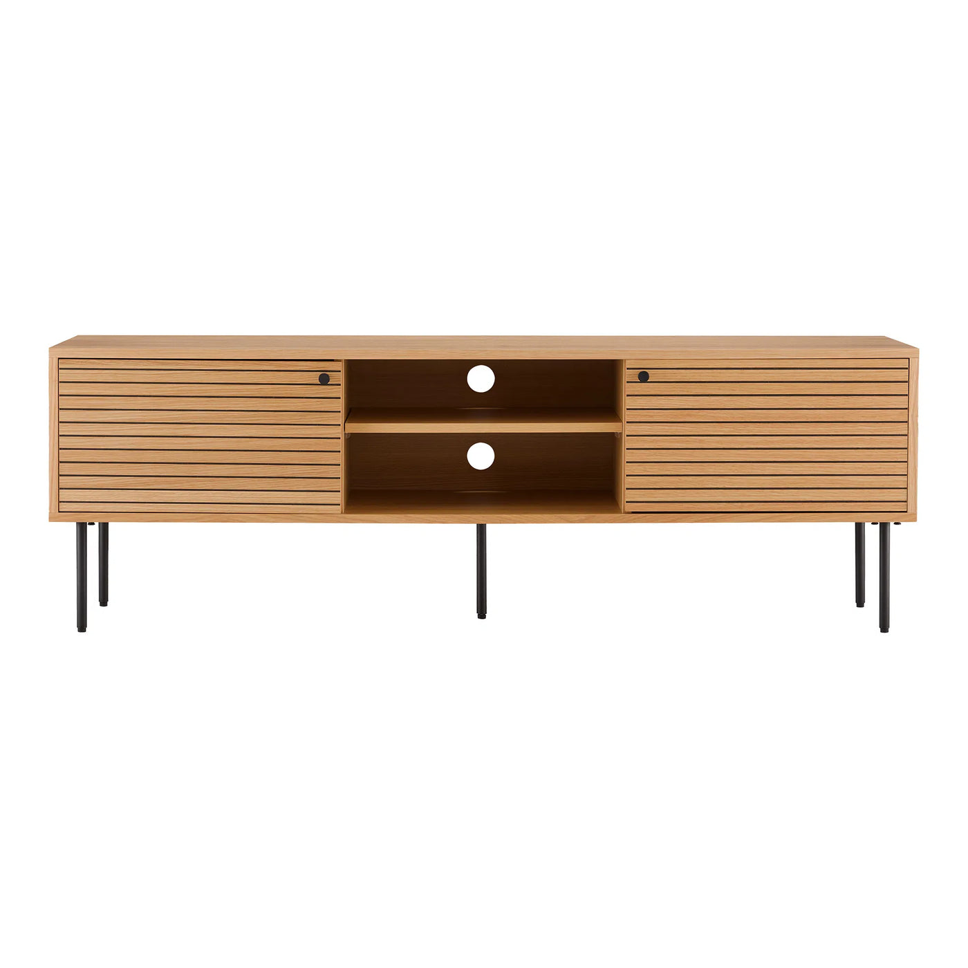 Mueble Para Tv De Madera (Color Natural) Y Patas De Metal