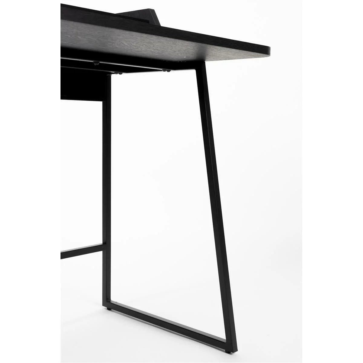 Escritorio (Negro) Con Patas De Metal Tablero Mdf De Madera