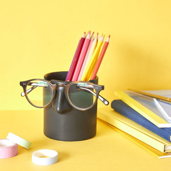 Porta Lápices (Negro) De Cerámica