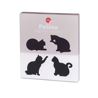 Set De 4 Posavasos (Negro) Figura "Gato" De Silicona