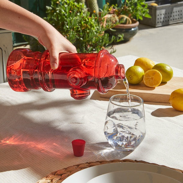 Botella Para Agua (Rojo) 1.2 Ltrs De Vidrio
