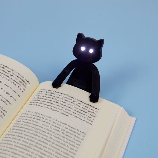 Linterna Para Lectura (Negro) Diseño "Gato" De Silicona