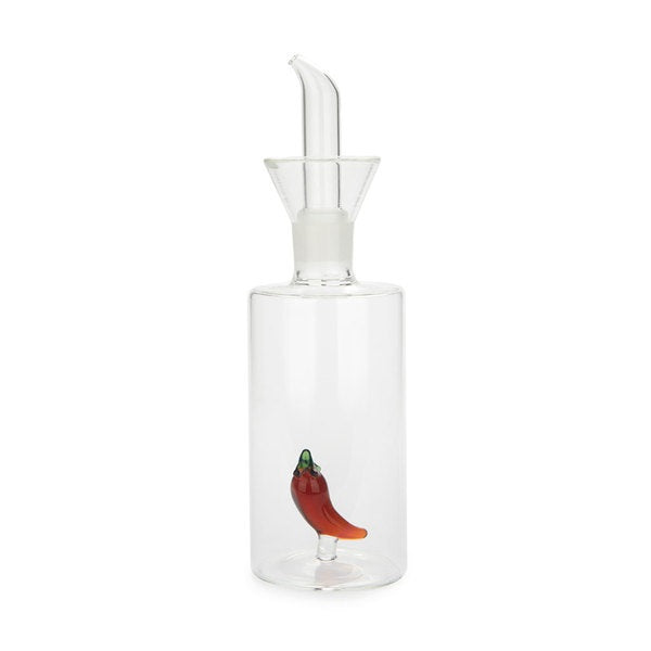 Aceitera 350 Ml (Transparente) Con Diseño Interior "Chilli" De Vidrio