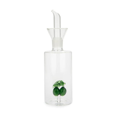 Aceitera 350 Ml (Transparente) Con Diseño Interior "Oliva" De Vidrio