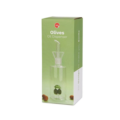 Aceitera 350 Ml (Transparente) Con Diseño Interior "Oliva" De Vidrio