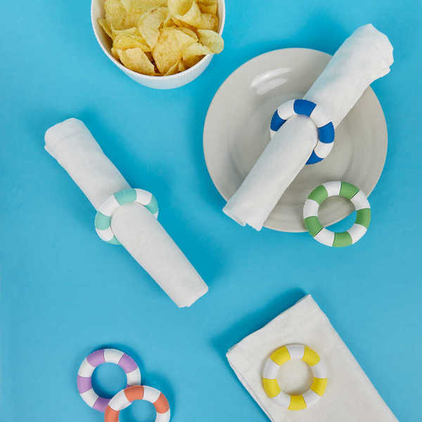 Set De 6 Aros Para Servilletas (Colores) De Plástico