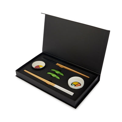 Set Para Sushi (Blanco Y Negro) De Cerámica