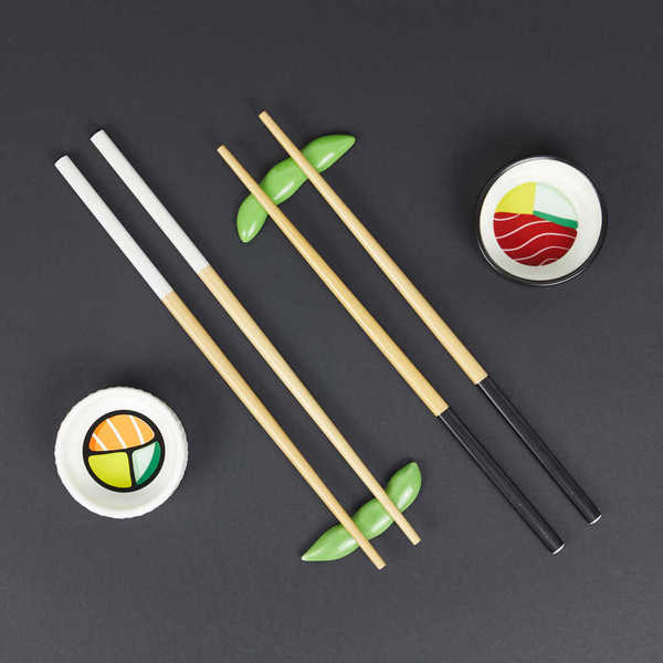 Set Para Sushi (Blanco Y Negro) De Cerámica