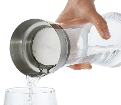 Jarra De Agua Con Tapa De Acero 750 Ml De Vidrio