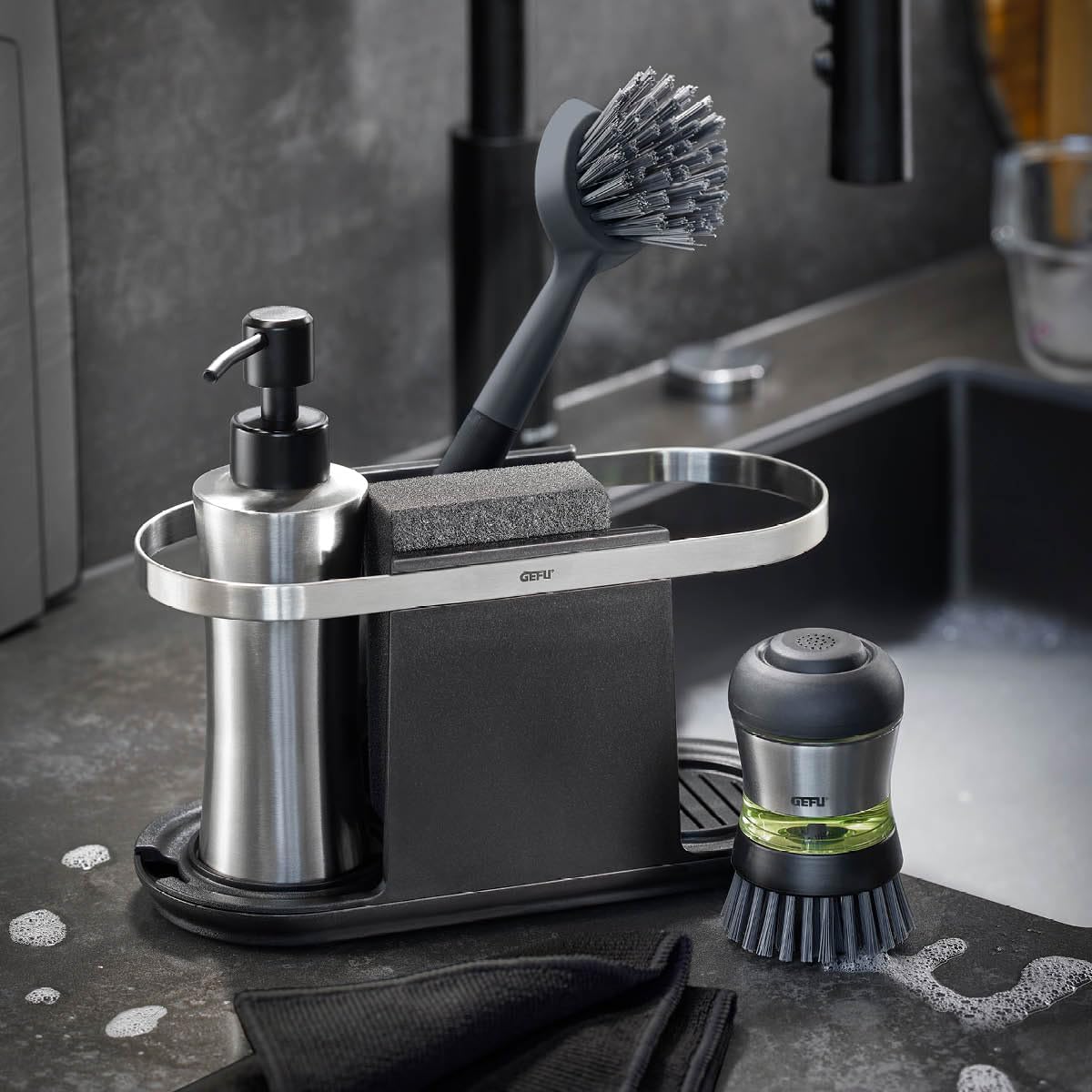 Organizador Para Fregadero (Negro) De Plástico