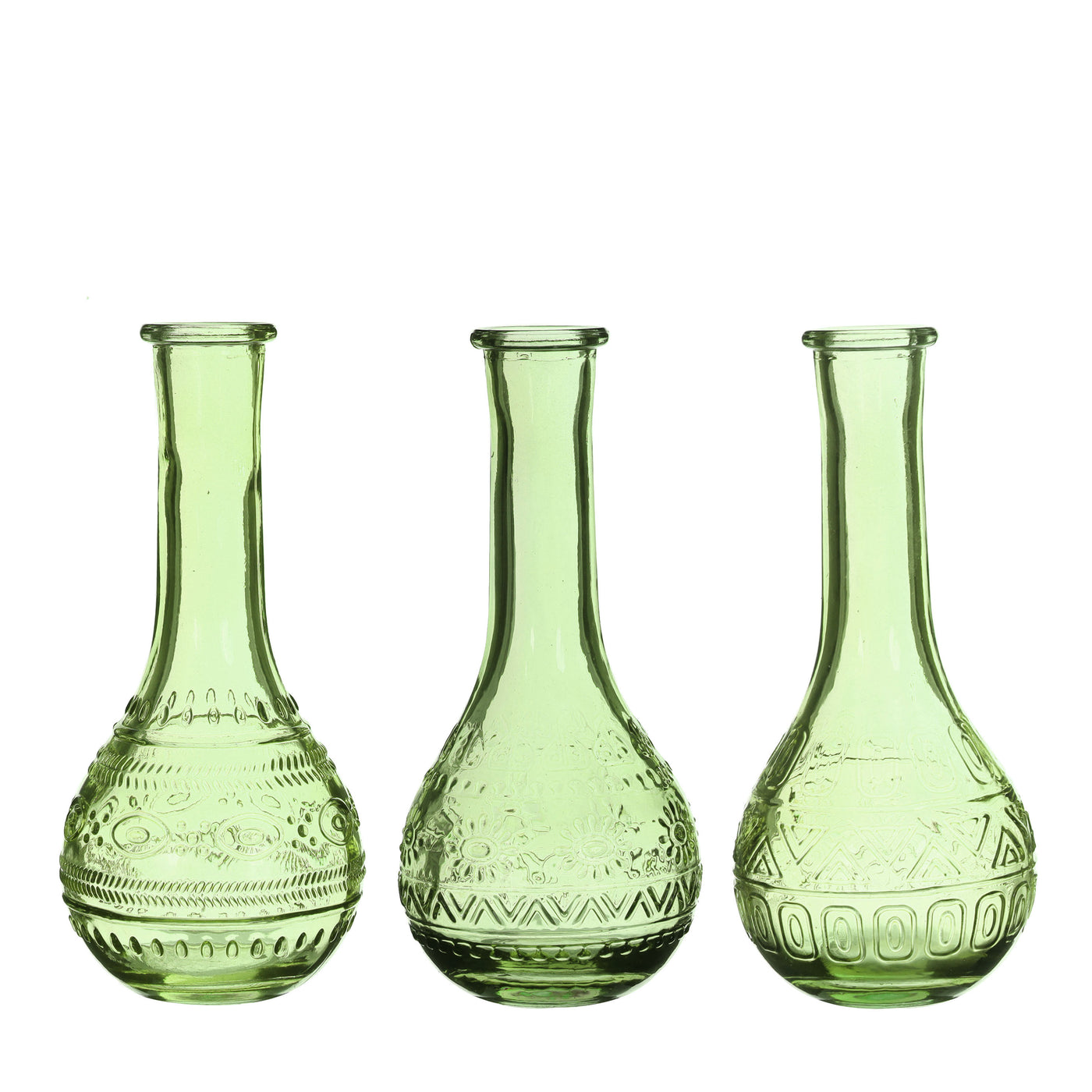 Botella Decorativa Florero Mod. Paris (Verde) De Vidrio - Venta x Unidad