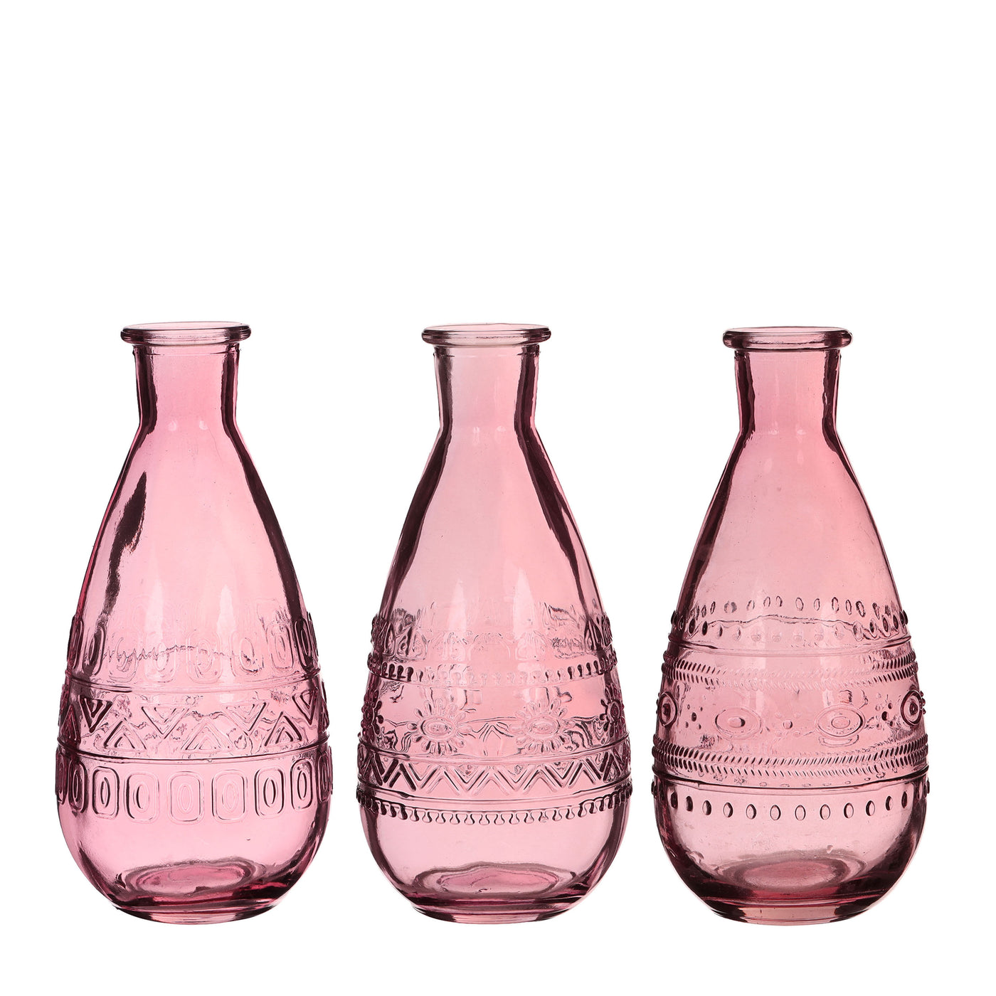 Botella Decorativa Florero Mod. Roma (Rosado) De Vidrio - Venta x Unidad