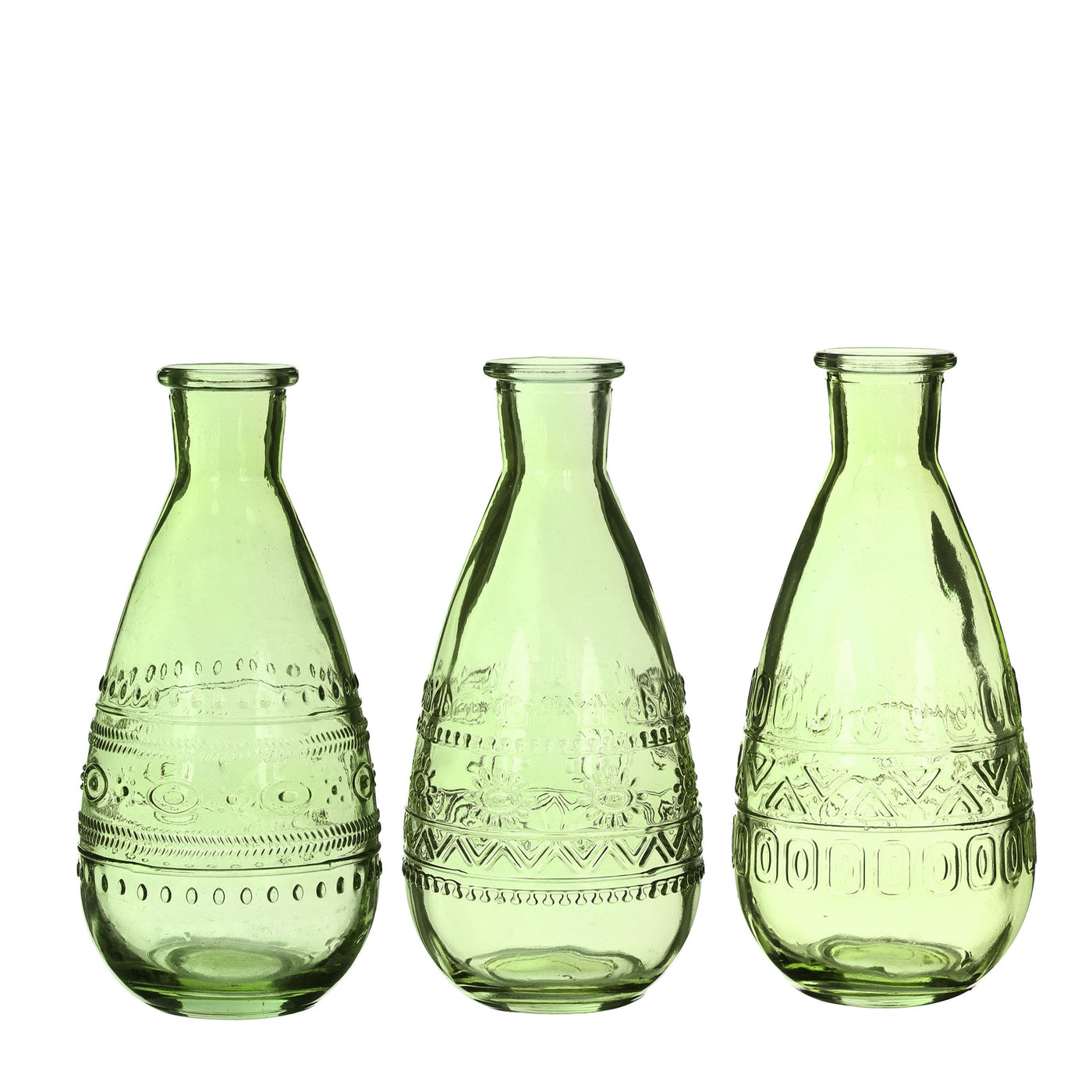 Botella Decorativa Florero Mod. Roma (Verde) De Vidrio - Venta x Unidad