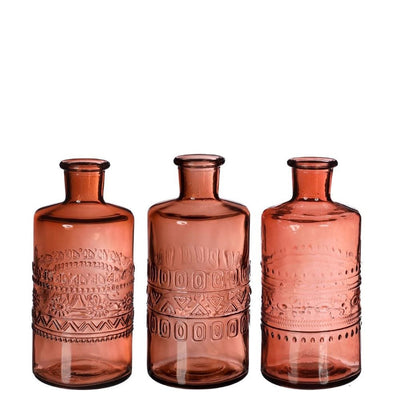 Botella Decorativa (Marrón Rojizo) Mod. Porto De Vidrio - Venta X Unidad