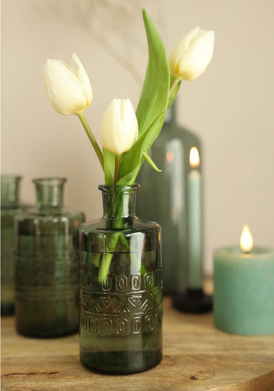 Botella Decorativa (Verde Oscuro) Mod. Porto De Vidrio - Venta X Unidad